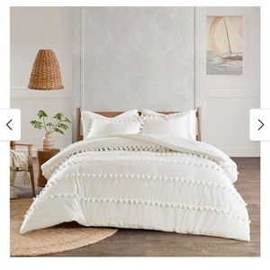 Madison Park Full/Queen Pom Pom Duvet Cover Set